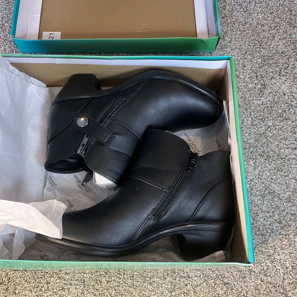 Easy Street Fritzi Black Ankle Boots Womens 6W Comfort Wave Bootie NIB Orig $75 - Picture 7 of 13